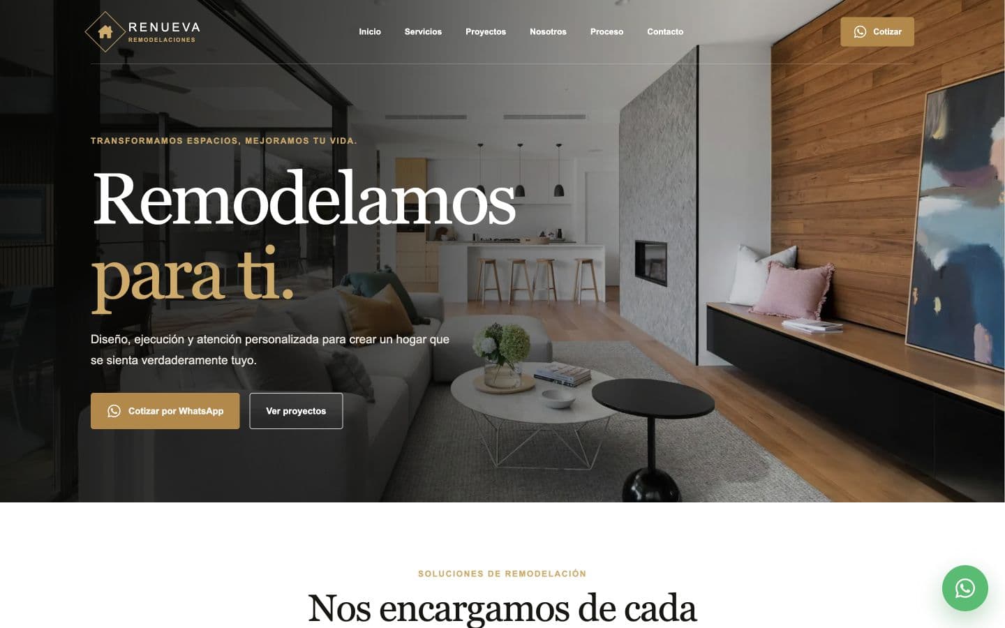 Landing page de Renueva