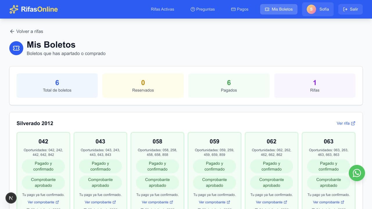 Boletos confirmados